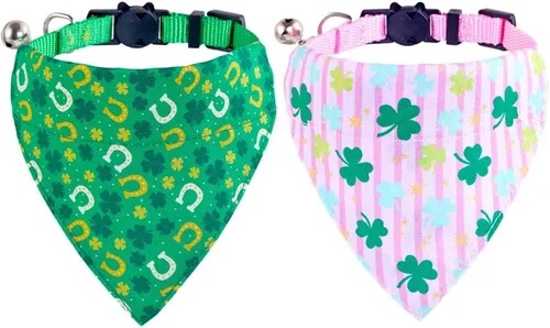 Miniatura 28 de Collares de gato KZHAREEN para Pascua, separables con bandana y campana, collar ajustable para gatito, perrito pequeño, niñas y niños Pascua-2