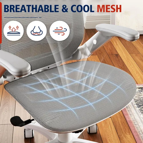 Miniatura 9 de GABRYLLY Silla de oficina ergonómica, silla de escritorio para casa de respaldo alto con reposacabezas, brazos abatibles, bloqueo de inclinación