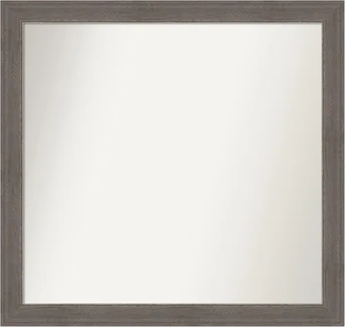 Miniatura 220 de Amanti Art Espejo de pared personalizado no biselado (24.5 x 24.5 pulgadas), marco gris marrón alta, varios tamaños personalizados, espejo de baño