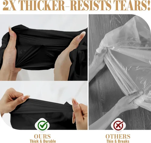 Miniatura 7 de Mantel de plástico desechable, rollo de mantel negro de 54 pulgadas x 300 pies, mantel desechable con cortador deslizante para mesas redondas