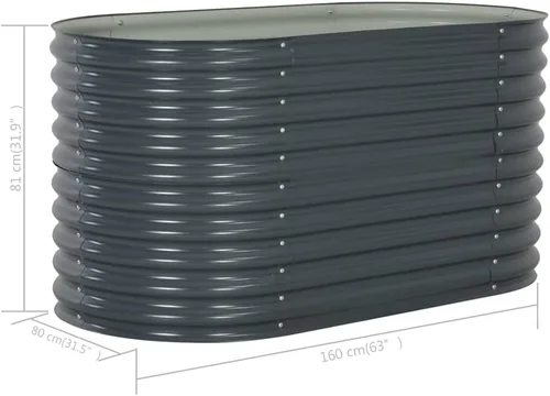 Miniatura 8 de vidaXL Jardín elevado para jardín al aire libre, caja de flores de hierbas, maceta de cultivo de verduras, contenedor de cultivo de verduras, 63 x