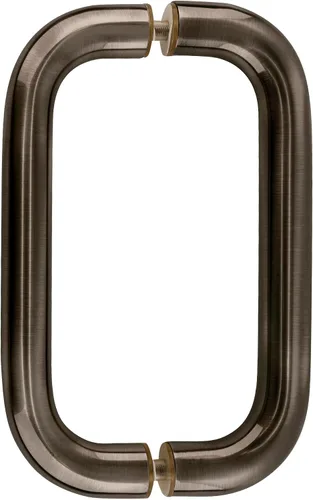 Miniatura 8 de BRIXWELL Manija tubular estándar para puerta de ducha para montaje posterior, acabado de oro de 24 quilates, construcción de latón macizo, 8
