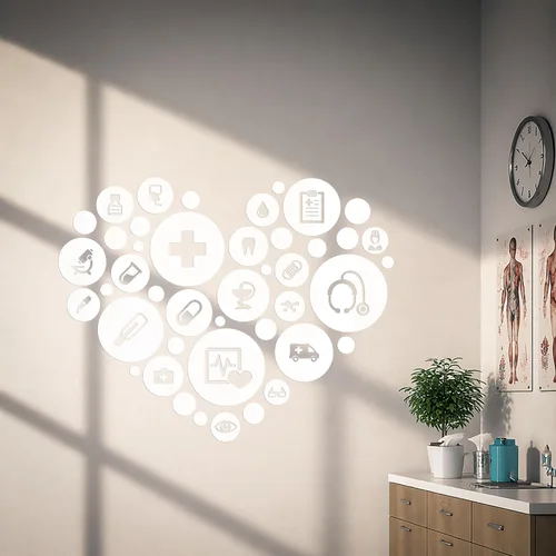 Miniatura 17 de Vinilo adhesivo de pared para oficina médica, clínica de salud, hospital, farmacia, decoración grande (g2983) (XL 45 x 58 pulgadas, negro)