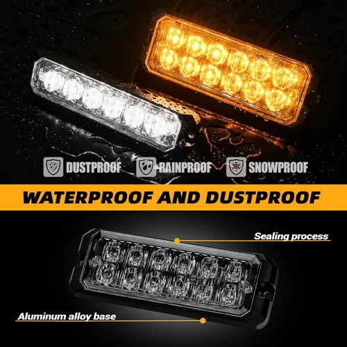 Miniatura 4 de Kit de Luces Estroboscópicas LED con Función de Sincronización - 8 piezas con Controlador, Luz de Rejilla Intermitente de Advertencia de Emergencia