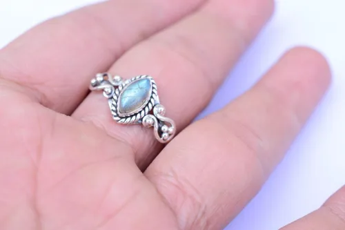 Miniatura 7 de Ring, 925 Sterling Silver Statement Ring For Women, Handmade Ring Gemstone Promise Ring for Birthday Christmas Gift For Her Ring Size US