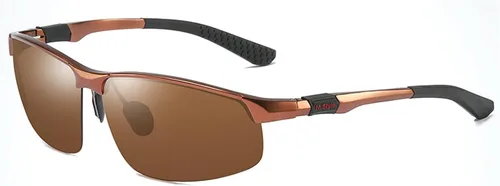 Gafas de sol polarizadas de montura completa para hombres y mujeres, gafas de lectura deportivas envolventes con protección UV Marrón