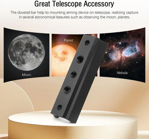 Miniatura 6 de Astromania Finderscope - Placa de montaje en cola de milano, buscador de barras de cola de milano, base de alcance, soporte de guía para carril
