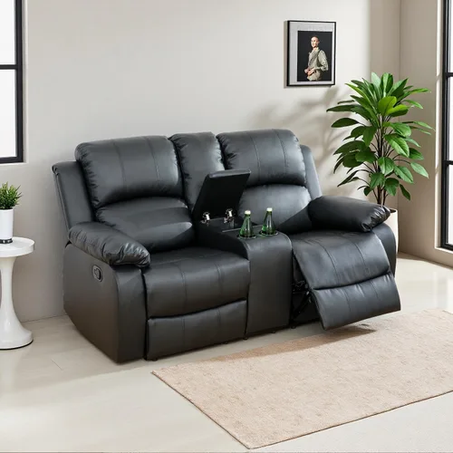Miniatura 38 de Juego de sala de Estar reclinable de 3 piezas, juego de sofá reclinable Manual para conjunto de muebles de sala de Estar, con consola de Gris oscuro