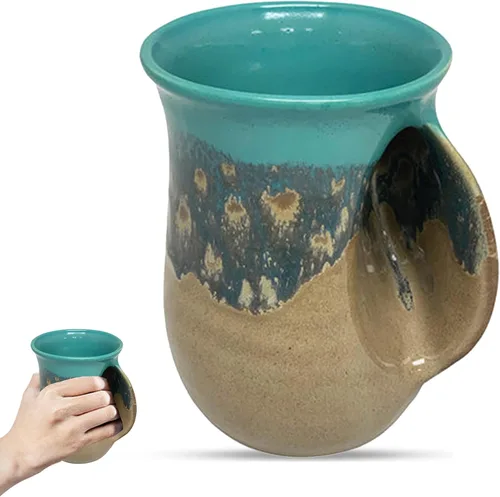 Miniatura 13 de Clay in Motion - Taza calentadora de manos para diestros, diseño Desert Sand