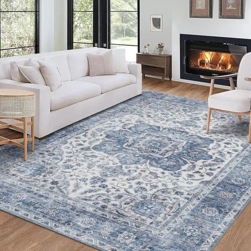 Miniatura 15 de ReaLife Rugs Alfombra pasillo lavable a máquina - Sala de estar, dormitorio, baño, cocina, entrada, oficina - Acolchada de pelo bajo, resistente a