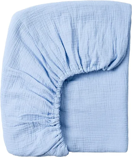 Miniatura 15 de Meracorallo Sábana bajera ajustable de muselina para cuna, suave y transpirable, para colchones estándar para cuna y niños pequeños (niebla)