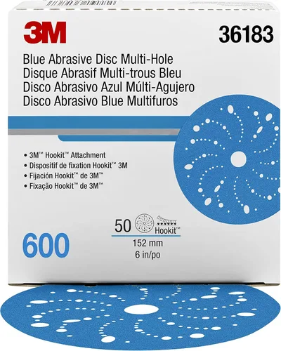 Miniatura 16 de 3M 3M-36142 Hookit disco abrasivo azul multi-agujero, 3" 80 Grado