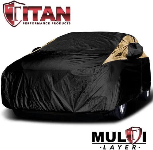 Miniatura 2 de Titan Premium - Funda de coche PEVA multicapa para sedanes compactos de 176 a 185 pulgadas. Impermeable, protección UV, forro protector