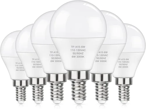 Miniatura 6 de MAXvolador Bombillas LED E12 equivalentes a 60 W, color blanco neutro 4000 K, bombillas de candelabro de base pequeña CRI de 600 lúmenes, 6 W