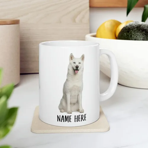 Miniatura 7 de Funny Siberian Husky Blanco Personalizado Nombre Navidad 2025 Regalos Taza de Café Blanco 11 Oz