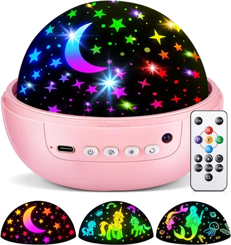 Miniatura 8 de COOLNIGHT Decoración de habitación para niños, 93 iluminación+3 películas, decoración de habitación infantil, control remoto+regulable+luz nocturna