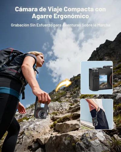 Miniatura 5 de Cámaras digitales 5K para fotografía: Actualización 2026 80MP 3.5 "+2" Pantalla dual para autoencuadre 18X Zoom Cámara de vlogging de enfoque