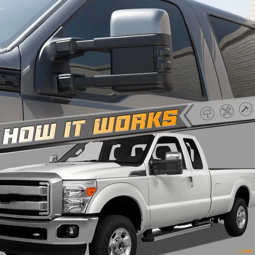 Miniatura 4 de HERCOO Lentes de Luces Marcadoras de Espejo Lateral Ahumadas con LED Compatibles con 2008-2016 F250 F350 F450 Super Duty Señal de Giro Repuesto