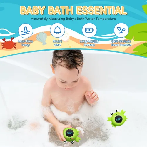 Miniatura 5 de b&h Termómetro de baño para bebé con pantalla LED, termómetro de temperatura de agua para recién nacidos, sensor de agua de seguridad para bebés