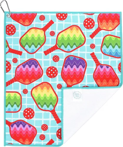 Miniatura 3 de Millie Rose - Toallas de pickleball con estampados de moda, bonitas toallas atléticas de microfibra y algodón de 15 x 17 pulgadas con clip