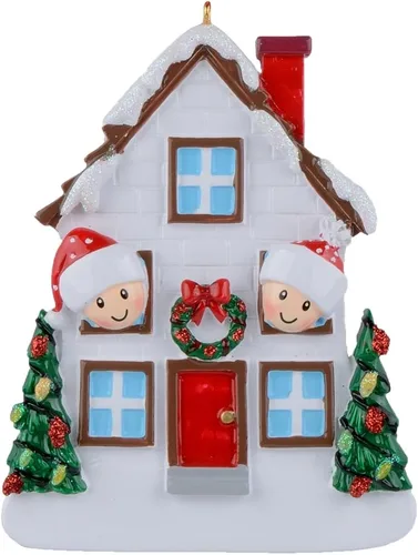 House Family of 2 - Adorno de Navidad personalizado para pareja 2023 – Adorno de primera Navidad en el nuevo hogar – Regalo único de recuerdo para
