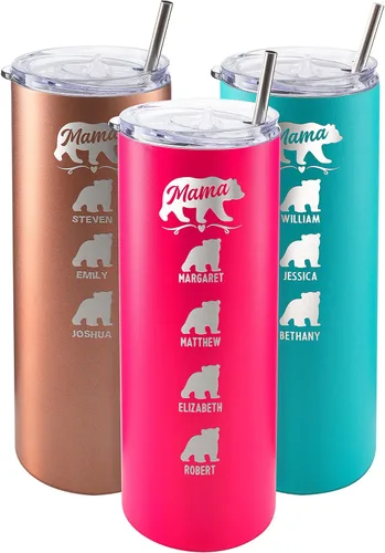 Miniatura 33 de Vaso de Mamá Oso, vaso personalizado para mamá Oro Rosa