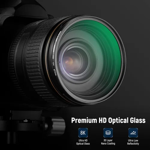 Miniatura 6 de NEEWER Kit de filtro de lente UV CPL de 2.638 in, polarizador circular/filtro anti-UV con vidrio óptico HD y revestimiento nano de doble cara, 30