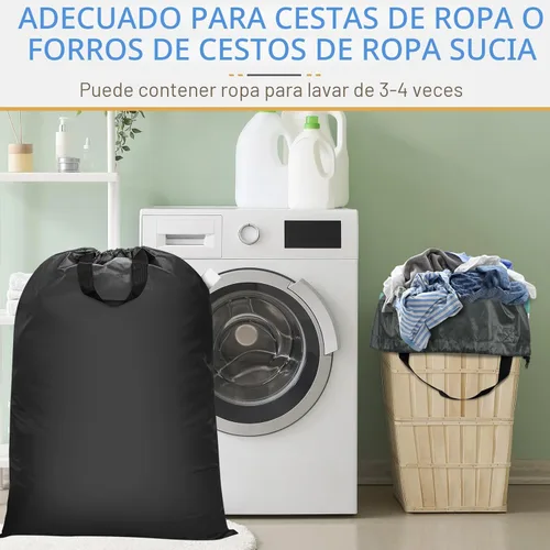 Miniatura 5 de Isink Bolsa de lavandería extra grande con asas, resistente, bolsa de lavandería de viaje para ropa sucia, 28 x 40 pulgadas (negro)