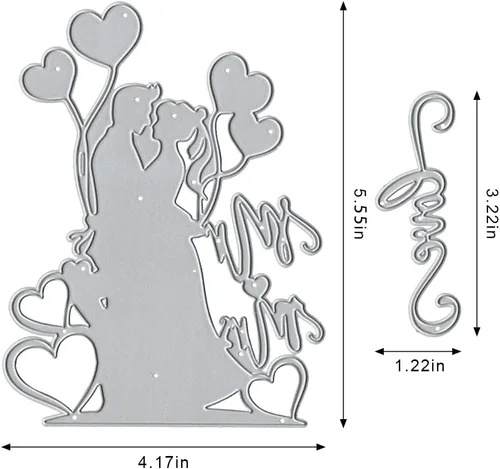 Miniatura 2 de Estivaux Troqueles troquelados para amantes de San Valentín para hacer tarjetas, juegos de troqueles de corte de boda para novios, plantillas