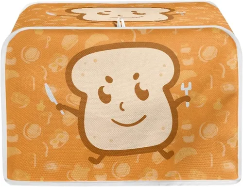 Miniatura 17 de JEOCODY Funda para tostadora para hacer pan con asa, impresión temática de café, ranura ancha, protección contra el polvo Estampado De Tema De Café