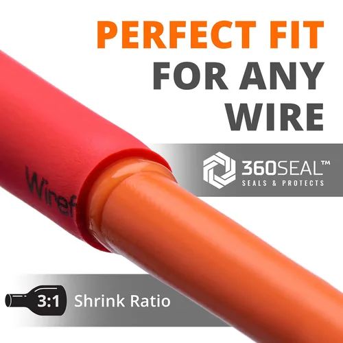 Miniatura 4 de Wirefy - Tubo termorretráctil de 3/8 pulgadas, relación 3:1, forro adhesivo, termorretráctil de grado marino, rojo, rollo de 50 pies