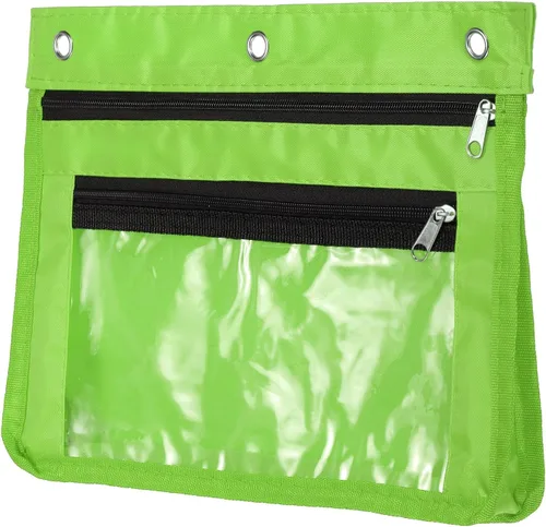 PATIKIL Estuche expandible para lápices de 3 anillos, 1 paquete de tela Oxford de gran capacidad con cremallera, estuche para oficina y hogar, color