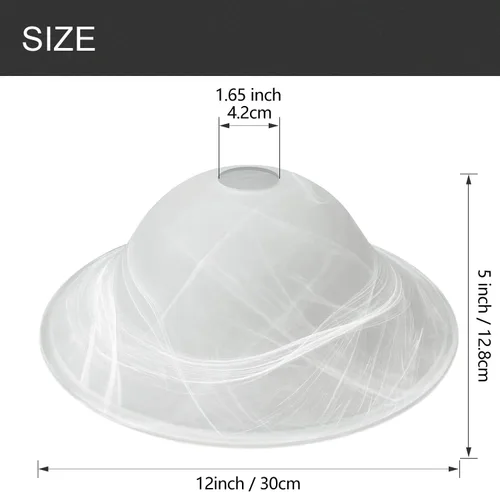 Miniatura 3 de Pantalla de cristal antiguo para lámpara de pie, repuesto de pantalla de lámpara torchiere de alabastro, piezas de repuesto para lámpara de pie