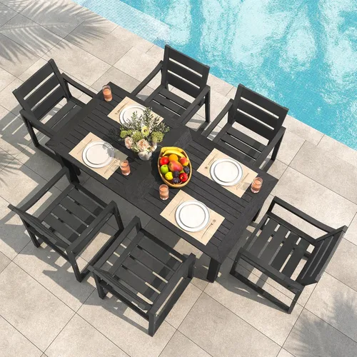 Miniatura 18 de Cozyman HDPS Sillas de comedor al aire libre, 350 libras, sillas de comedor de patio con reposabrazos, sillas de cocina al aire libre para todo
