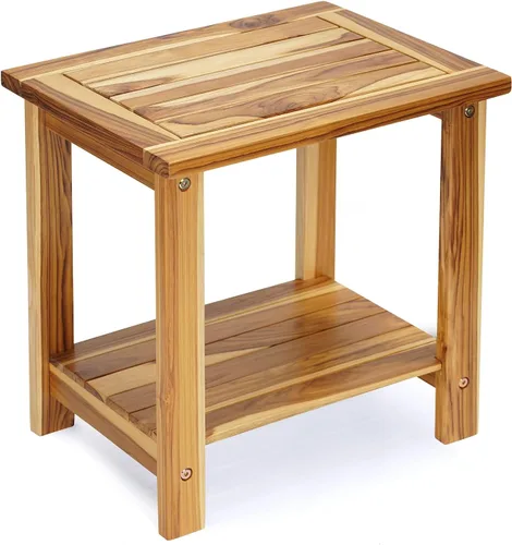 Mesa Auxiliar Adirondack – Mesa auxiliar rectangular resistente a la intemperie para patio, jardín, césped o sala de estar | Mesa auxiliar de madera