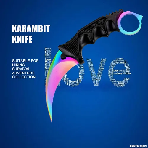 Miniatura 3 de TOPOINT Cuchillo Karambit, cuchillo de hoja fija de acero inoxidable con funda y cuchillo de cordón CS-GO para caza, campamento y supervivencia