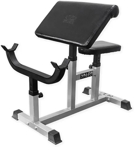 Miniatura 11 de Valor Fitness Banco de rizos Preacher – Máquinas de rizar ajustables para sentarse o pararse para la parte superior del cuerpo, gimnasio en casa
