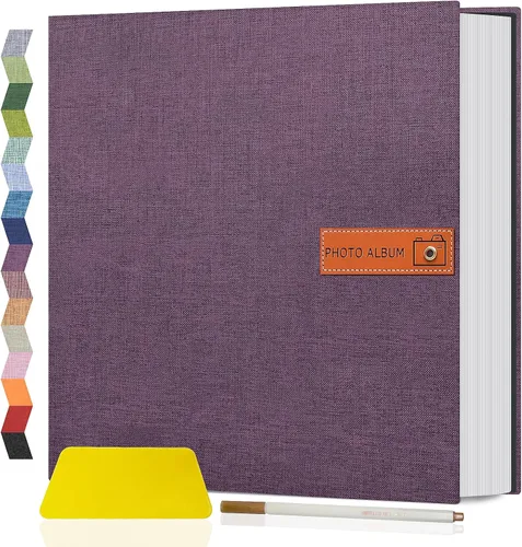 Miniatura 28 de Popotop Álbum de fotos grande autoadhesivo 4x6 5x7 8x10, álbum de recortes DIY, libro de fotos, regalos para mamá, familia, bebé y boda, con Azul