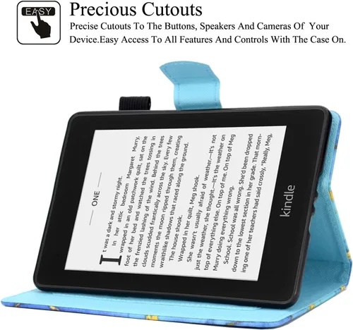 Miniatura 5 de Funda para Kindle Paperwhite, de piel sintética, con ranuras para tarjetas, con tapa de apagado y encendido automático para Amazon Kindle Paperwhite