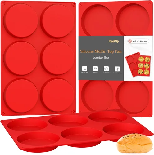 Moldes de huevo de silicona Redfly para sándwiches de desayuno 3 piezas, moldes para huevos fritos de 4 pulgadas antiadherentes, moldes para