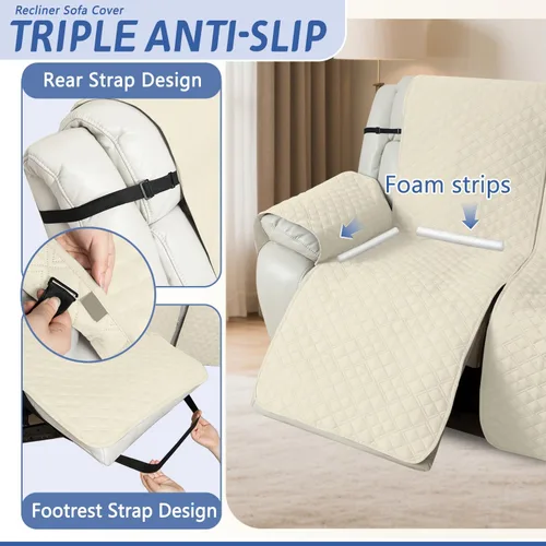 Miniatura 4 de Arfntevss Fundas de sofá reclinable seccional para sofá reclinable de esquina seccional para perro, lavables, en forma de L, juego de 7 piezas