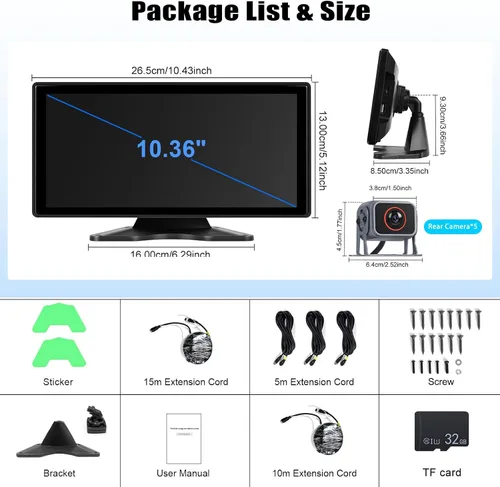 Miniatura 2 de Cámara de respaldo inalámbrica para coche 5 pulgadas IPS Monitor de pantalla IP69 cámara inversa impermeable visión nocturna infrarroja