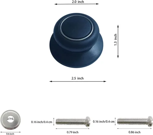 Miniatura 2 de Paquete de 1 perilla superior de repuesto para tapa de olla, resistente al calor, color negro
