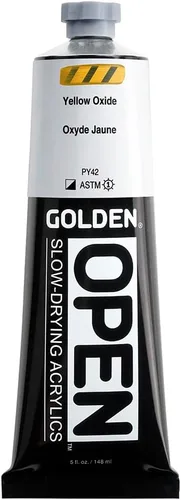 Miniatura 10 de GOLDEN OPEN Acrílicos de secado lento, Siena cruda, tubo de 2 fl oz, Pintura acrílica profesional, semiopaca Tierra de sierra natural