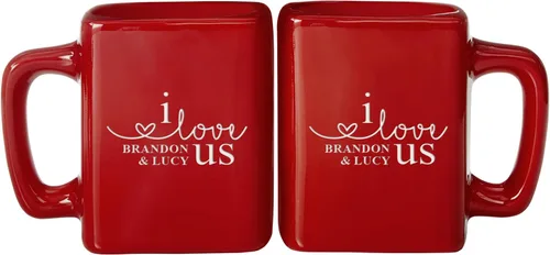 Miniatura 7 de Let's Make Memories Juego de tazas personalizadas, para el día de San Valentín, para parejas, para aniversario, para boda, cerámica, juego de 2