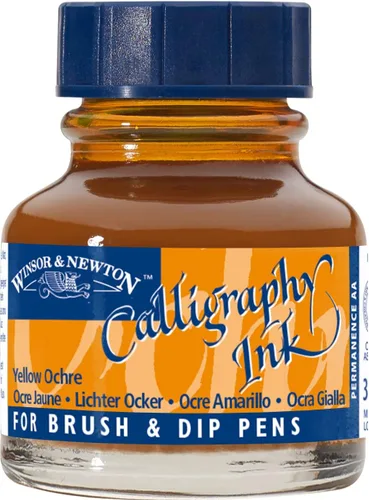 Winsor & Newton Botella de tinta para caligrafía Amarillo Ocre