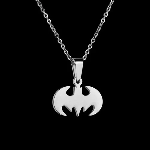 Miniatura 2 de Houpotao Collar con colgante de murciélago, de acero inoxidable quirúrgico, hipoalergénico, para niños y amantes de Batman