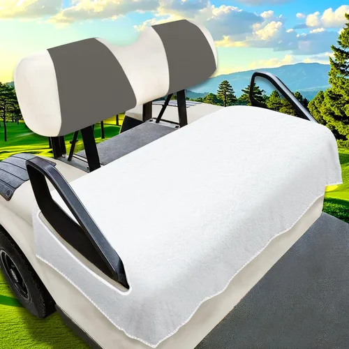 Miniatura 13 de YOKYHOM Fundas de asiento de carrito de golf para 2/4 plazas, manta de toalla de asiento de microfibra, mantiene los asientos frescos, limpios