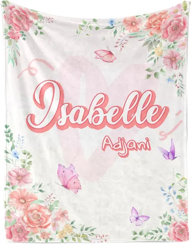 Miniatura 25 de Manta de bebé personalizada, manta con nombre personalizado para niños, bebés y adultos, mantas con animales personalizadas para niñas, niños