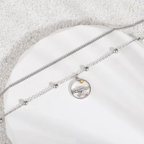 Miniatura 65 de CHIC & ARTSY Tobilleras de plata de ley S925 para mujer, pulsera de tobillo ajustable multicapa para playa, joyería de verano para mujer, de 10 a 11